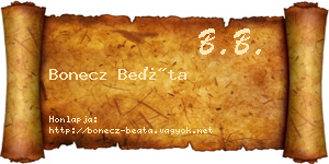Bonecz Beáta névjegykártya